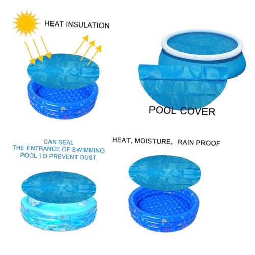 CLISPEED Solar Pool Cover Rund Wärmeisolierende Schwimmbadabdeckung mit UV Schutz Staubdicht und Faltbar Passend für Aufblasbare und Frame Pools Langlebige Solarfolie für Wassereinsparung von CLISPEED