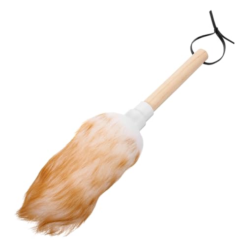 CLISPEED Staubwedel mit Ergonomischem Holzgriff Staubfrei für Büro und Zuhause zu Möbeloberflächen Waschbar Klein und Handlich für Einfache von CLISPEED