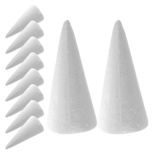 12 StüCk WeißE Styroporkegel, 15 Cm, Diy BastelzubehöR FüR Kinder, Weihnachtsdekoration, Handgemachte Schaumstoffkegel FüR Zuhause von CLISPEED