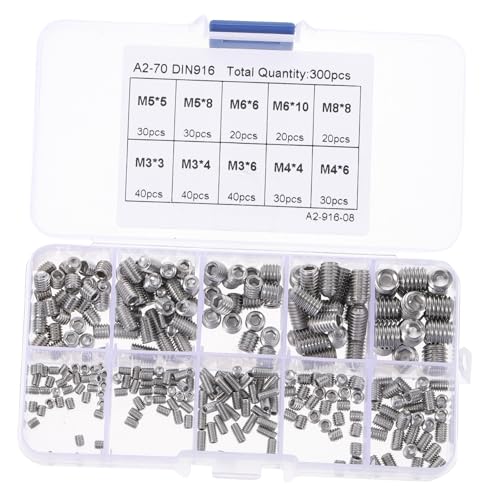 CLISPEED Teiliges Edelstahl Innensechskant Schrauben Sortiment Grub Screw Set Langlebige Gewindestifte mit Hoher Drehmomentbeständigkeit Präzise Gefertigt für Technik Reparatur und von CLISPEED