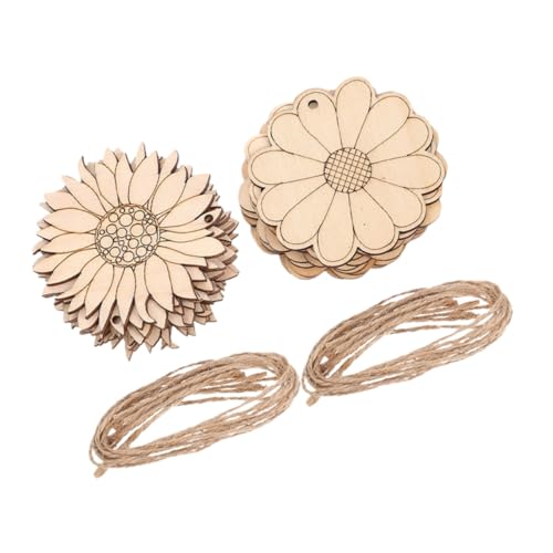 CLISPEED Teiliges Sonnenblumen und Kleine Blumen Holzrohlinge zum Basteln Naturholz dekoration DIY Malerei und Scrapbooking Bastelmaterial von CLISPEED
