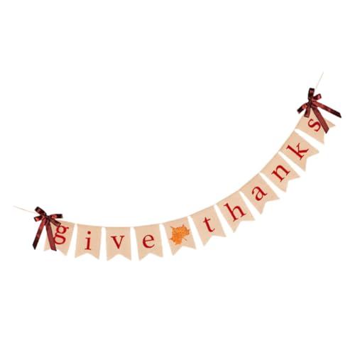 CLISPEED Thanksgiving Day Wimpelgirlande aus Leinen Farbige Fischschwanz Flagge mit Herbst Robuste Party Dekoration für Festliche Atmosphäre von CLISPEED