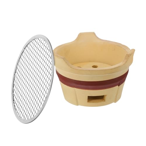 CLISPEED Tragbarer Barbecue tontopf Holzkohlegrill Kleiner Outdoor grillofen aus Vielseitiger Kohleherd für Grillen Kochen und Heizen Beim Camping und Picknick von CLISPEED