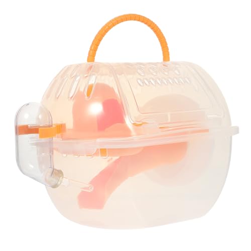 CLISPEED Tragbarer Hamsterkäfig mit Handgriff Transparenter Atmungsaktiver Kleintierkäfig für Hamster Rennmäuse und Andere Kleine Haustiere Stabiler Sicherer Transportbehälter für Reisen von CLISPEED