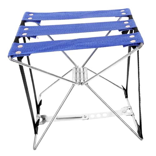 CLISPEED Tragbarer Klapphocker Leichter Campingstuhl Stabiler Metallrahmen Outdoor Mini Sitzhocker für Angeln Pediküre Picknick Wandern von CLISPEED