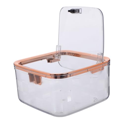 CLISPEED Transparenter Mini Tischabfallbehälter mit Druckdeckel Kleiner Kunststoff Abfalleimer mit Rastermuster Vielseitig als Müll und Aufbewahrungsbox für Büro Schminktisch Küche und von CLISPEED