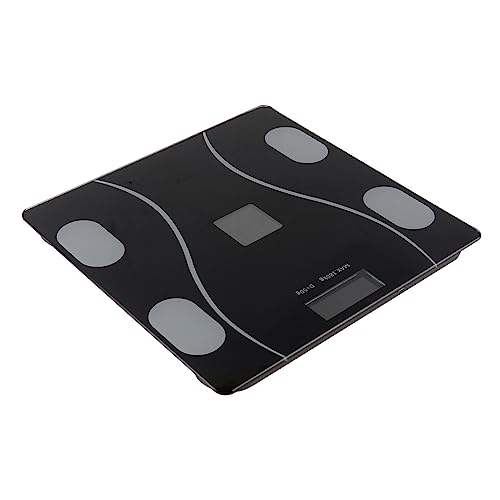CLISPEED USB Aufladbare Körperfettwaage Intelligente Fitness Management mit Präziser Messung Schwarz aus Gehärtetem für Gesundheitsbewusste von CLISPEED