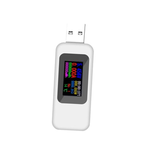 CLISPEED USB Spannungs und Stromtester mit LCD Display Tragbares Voltmeter und Amperemeter für USB Ladegeräte Kapazitätsmessgerät ohne Batterie Weiß CLISPEED USB Spannungs und Stromtester mit LCD Display Tragbares Voltmeter und Amperemeter für USB Ladegeräte Kapazitätsmessgerät ohne Batterie Weiß von CLISPEED