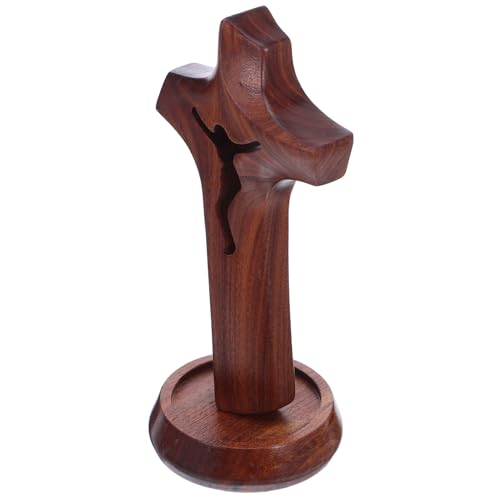CLISPEED Unfertiges Holzkreuz für Ostern DIY Kleines Ornament Stehend Tischdekoration Religiöses Taufe Dekorationsfigur von CLISPEED