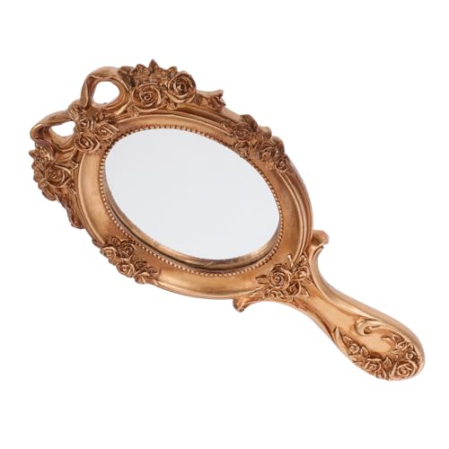 CLISPEED Vintage Hand Mirror mit Erhabenem Muster Tragbarer Handheld Schminkspiegel im Retro Stil für Zuhause und Reisen Ergonomischer Griff Langlebiges Design für Beauty Anwendungen CLISPEED Vintage Hand Mirror mit Erhabenem Muster Tragbarer Handheld Schminkspiegel im Retro Stil für Zuhause und Reisen Ergonomischer Griff Langlebiges Design für Beauty Anwendungen von CLISPEED