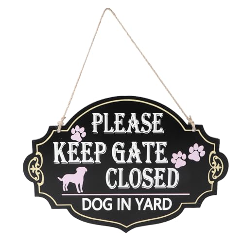 CLISPEED Vintage Holz Türschild Hund Haustier Hinweis Schild Hängendes Holzschild für Außenwand Rustikale Haustür Dekoration Robustes Sichtbares Holz Türschild für Gartentor von CLISPEED