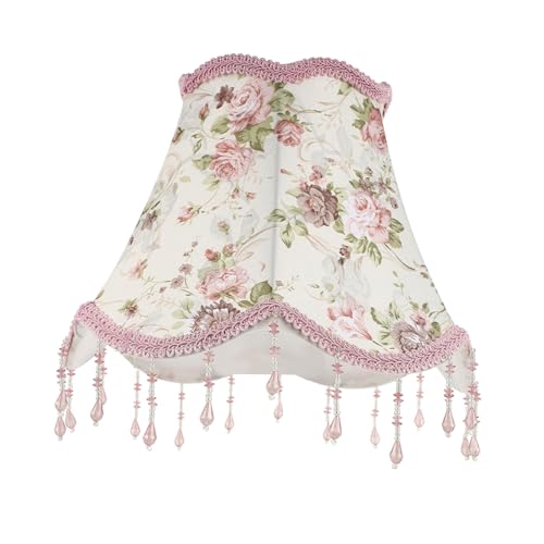 CLISPEED Vintage Lampenschirm Tischlampe mit Rosa Dekorative Lichtabdeckung für Nachttisch Schreibtisch und Wohnzimmer Langlebig und Vielseitig Einsetzbar von CLISPEED