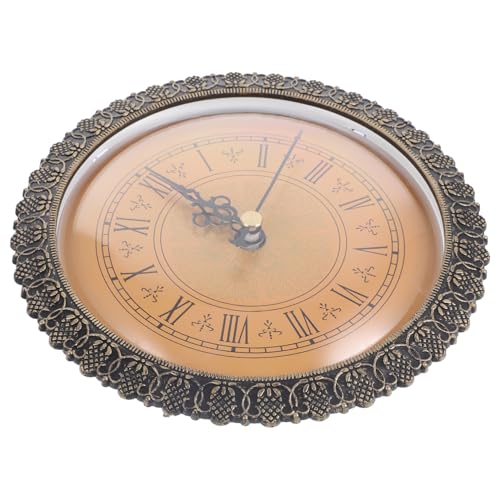 CLISPEED Vintage Runde Wanduhr Kopf Einsatz mit Quarzuhrwerk DIY Uhr Einlage für Verschiedene Wohnstile Römische Ziffern Installieren Geräuschloses Uhrwerk von CLISPEED