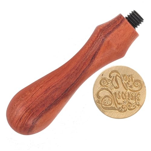 CLISPEED Vintage Wachssiegelstempel mit Kupferkopf und Holzgriff Handgefertigter Siegelwachs stempel für Einladungen Briefe Geschenksverpackungen und DIY Bastelprojekte von CLISPEED