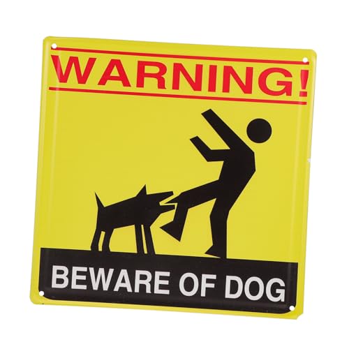 CLISPEED Vintage Warnschild Hund aus Langlebigem Eisenblech Wetterfestes Gartenschild Sichtbare Warnung für Garten Gelb Schwarz Rotes Design Robust und Langlebig CLISPEED Vintage Warnschild Hund aus Langlebigem Eisenblech Wetterfestes Gartenschild Sichtbare Warnung für Garten Gelb Schwarz Rotes Design Robust und Langlebig von CLISPEED