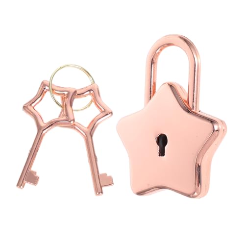 CLISPEED Vorhängeschloss süßes Vorhängeschloss DIY schloss zubehör kleines Vorhängeschloss Reiseschlösser Stern-Vorhängeschloss Gepäckschlösser Sternschloss Zinklegierung Roségold von CLISPEED