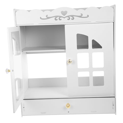 CLISPEED Wandhängender Badezimmer Schrank aus Langlebigem Material mit Doppeltürigem Staubgeschütztem Design Moderner Aufbewahrungsorganizer für Kosmetik und Badutensilien Platzsparend und von CLISPEED