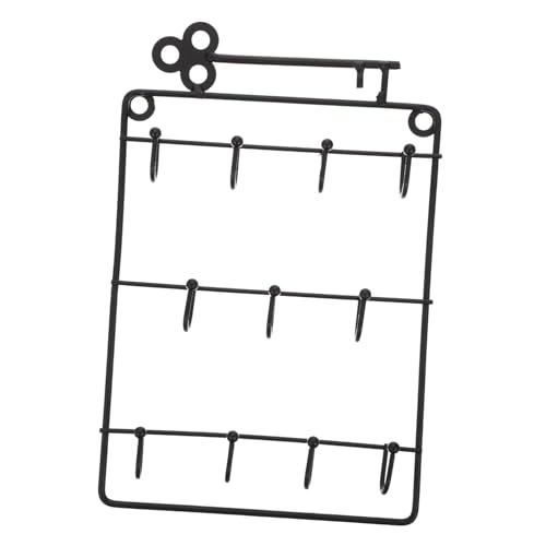 CLISPEED Wandhaken aus Metall Multifunktionaler Bohrfreier Schlüsselhalter Dekorativer Wandhänger für Flur Schlafzimmer Küche Robustes Platzsparendes Design Schwarze Wandmontage von CLISPEED