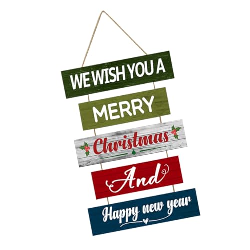CLISPEED Weihnachtliche Holztafel zum Aufhängen Wetterfeste Türdekoration für Außenbereich Langlebiges Xmas Holzschild für Wand Eingangsbereich und Party Festliche Weihnachtsdeko für von CLISPEED