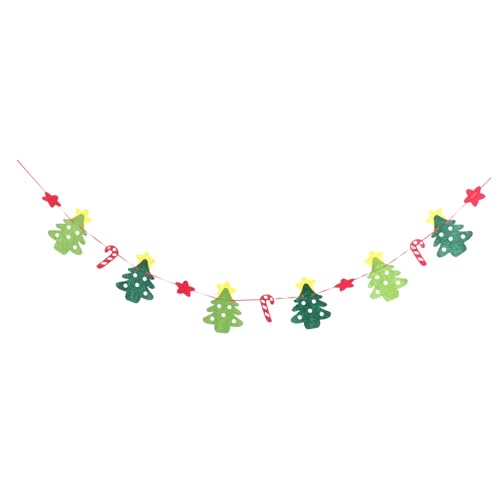 CLISPEED Weihnachtliches Banner aus Leichtem Langlebigem Vliesstoff Wiederverwendbar als Party Deko und Fotorequisite für Innen und Außen Teiliges mit Weihnachtsbaum und Zuckerstangen von CLISPEED