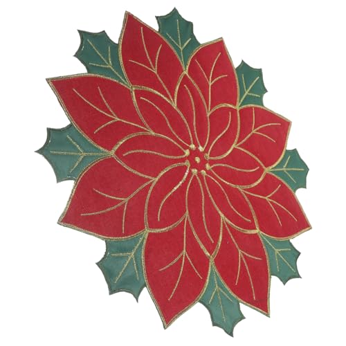 CLISPEED Weihnachtliches Tischset mit Gestickten Winterbeeren Robustes Platzset für Tischschutz und Festliche Xmas Deko Geeignet für Zuhause Restaurant Hotel und Party von CLISPEED