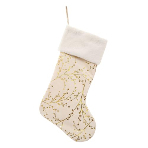 CLISPEED Weihnachtsstrumpf mit Blumenmuster und Bronzing Weicher Plüsch zum Aufhängen an Baum Tür und Kamin Vielseitige Weihnachtsdeko für Familie und Festliche Feiern CLISPEED Weihnachtsstrumpf mit Blumenmuster und Bronzing Weicher Plüsch zum Aufhängen an Baum Tür und Kamin Vielseitige Weihnachtsdeko für Familie und Festliche Feiern von CLISPEED