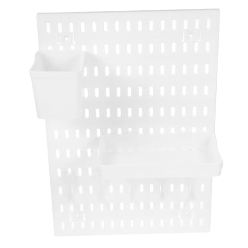 CLISPEED Weiße Große Pegboard Wandhalterung Platzsparend Multifunktional für Küche und Bad Robustes Kunststoffmaterial Modernes Design Magnetische Pinnwand für Praktische Aufbewahrung und von CLISPEED