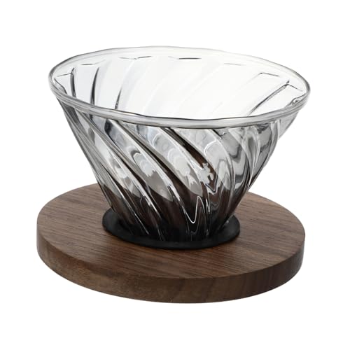 CLISPEED Wiederverwendbarer Kaffeefilter Trichter aus Glas mit Schwarzem Walnussholzhalter für Heimgebrauch Sicher und Langlebig für Kaffee Teekannen CLISPEED Wiederverwendbarer Kaffeefilter Trichter aus Glas mit Schwarzem Walnussholzhalter für Heimgebrauch Sicher und Langlebig für Kaffee Teekannen von CLISPEED
