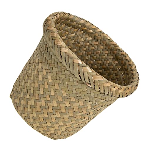 CLISPEED Woven Aufbewahrungskorb Abfalleimer Rustikaler Müllkorb Rund Multifunktional für Küche Wohnzimmer Schlafzimmer von CLISPEED