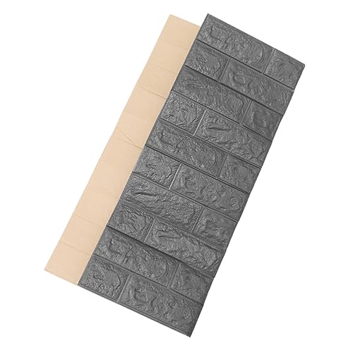 CLISPEED Ziegelwand Aufkleber Selbstklebend Pe schaum Wandpaneele Schallschutz Sofa Hintergrund Wanddekor Tiefgrau von CLISPEED