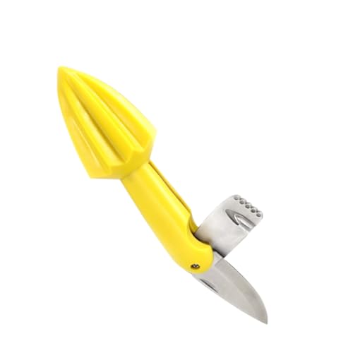 CLISPEED Zitronenpresse mit Manuellem Zestenreißer und Fruchtmesser Handlicher Zitronen entsafter aus Robustem Material Effiziente Saftausbeute Spülmaschinenfest Geeignet für Haushalt und von CLISPEED