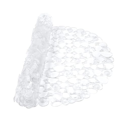 CLISPEED rutschfeste Duschmatte Transparent Umweltfreundliche PVC Badezimmer Bodenmatte mit Imitation Pebble Struktur Flexibel und Rutsch Badematte für Badewanne und Haushalt Komfortable von CLISPEED
