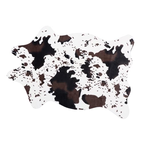 CLISPEED rutschfeste Faux Cowhide Matte mit Imitat Kuhfell Design Vielseitiger Teppich für Wohnzimmer Waschbarer Bereichsteppich Stylische Anti rutsch Bodenmatte für Zuhause von CLISPEED