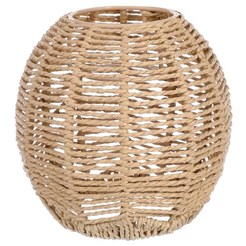 Imitation Rattan Lampenschirm Boho Retro FüR E27 HäNgelampe 15X15Cm Khaki Ideal FüR Wohnzimmer Und CaféS Dekorative Beleuchtung Imitation Rattan Lampenschirm Boho Retro FüR E27 HäNgelampe 15X15Cm Khaki Ideal FüR Wohnzimmer Und CaféS Dekorative Beleuchtung von CLISPEED