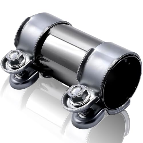 CLIUNT Doppelschelle Auspuffschelle, Ø 45 mm x 120 mm Auspuffschelle Edelstahl Rohrverbinder, Universal Korrosionsbeständig Auspuffrohrklemme für Auspuffrohr mit 45 mm Durchmesser von CLIUNT