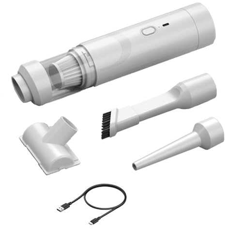 CLIUNT Handstaubsauger, Akku-Autostaubsauger, 4 in 1 Auto Staubsauger Stark Multifunktion Luftgebläsepumpe mit USB-C Schnellladung, Handstaubsauger Kabellos, Mini staubsauger für Auto, Bürotisch von CLIUNT