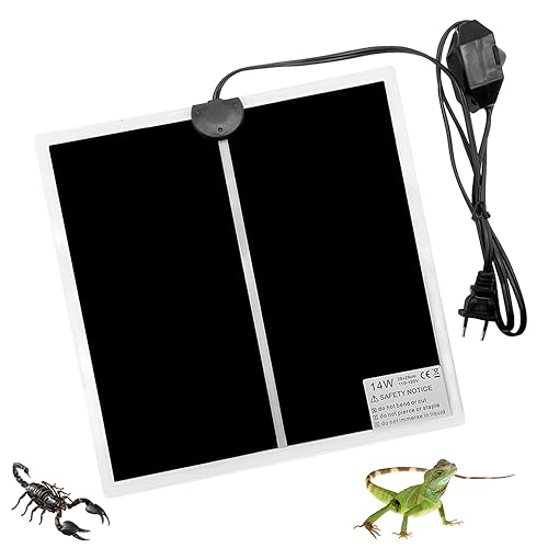CLIUNT Terrarium heizmatte, 14W Reptil Heizmatten, Terrarium Reptilienheizmatte, einstellbar Reptile Wärmekissen für Reptilien Schildkröte, Schlangen, Eidechse, Gecko, Spinne, Raupe von CLIUNT
