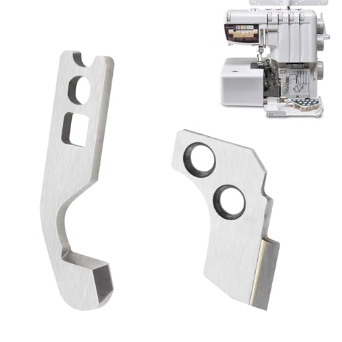 CLKE 1 Satz Obermesser Und Untermesser für Viele Overlock-Nähmaschinen von W6 (454D N444) Kompatibel mit Privileg Kompatibel mit Janome 788127007 788013009 von CLKE