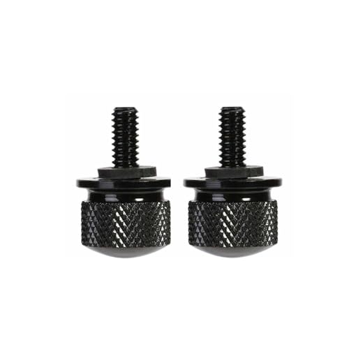 CLKE Motorrad Sitzschrauben Set 1/4"-20 Gewinde 2 Stück Aluminium Billet Chrom Ersatzschrauben für Harley Davidson Modelle, Schwarze von CLKE