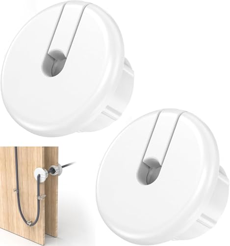 CLKE 2 PCS Weiß Kabeldurchführung für Wand Wanddurchführung für Kabel, Durchführungskabeldurchführung für Ethernet-Kabeltülle, Möbeldrahtlöcher von CLKE