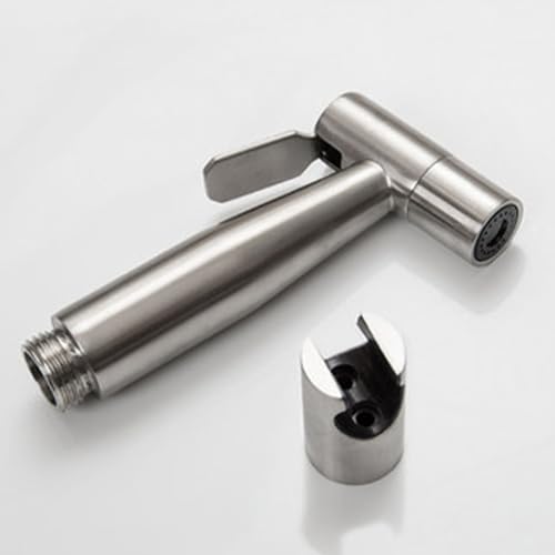 Edelstahl Handbrause mit Halterung, Bidet Handbrause, Duschkopf Bidet Armaturen, Anti-Rost Brausekopf, Einstellbarer Druck Duschkopf mit Wandhalterung, für Dusche Badezimmer Hygiene von CLKE