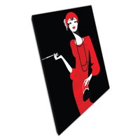 Eleganter 1920Er Art Deco Flapper in Rot - Digitaler Leinwanddruck Für Die Vintage-Inspirierte Dekoration Eleganter 1920Er Art Deco Flapper in Rot - Digitaler Leinwanddruck Für Die Vintage-Inspirierte Dekoration von CLKPrintArt