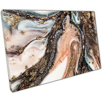 Abstrakte Marmorierung Art Print On Canvas Earth Tones Golds Home Office Décor von CLKPrintArt
