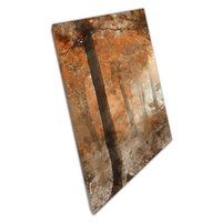 Abstrakter Wald Aquarell Leinwanddruck - Herbst Orange Rost Getönten Wand Kunst Für Haus Büro Dekor von CLKPrintArt