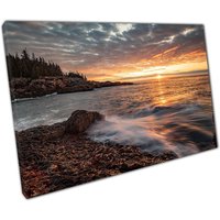 Acadia Nationalpark Leinwanddruck - Wunderschöne Langzeitbelichtung Sonnenaufgang Mit Wolken Für Das Home Office Dekor von CLKPrintArt