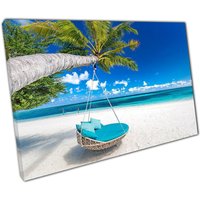 Blaue Strand Schaukel Hängematte Kunst Druck - Luxus Leinwand Dekor Für Zuhause Büro Blaue Strand Schaukel Hängematte Kunst Druck - Luxus Leinwand Dekor Für Zuhause Büro von CLKPrintArt