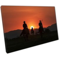 Rustikale Western Cowboy Sonnenuntergang Leinwand Reiten Wandkunst Für Haus & Büro Dekor von CLKPrintArt