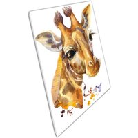 Exquisites Giraffen Portrait Leinwand Im Aquarell-stil Für Die Wand Zu Hause Oder Büro von CLKPrintArt
