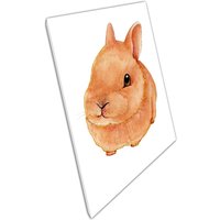 Fluffy Kaninchen Aquarell Leinwand Druck Für Home Office Dekor von CLKPrintArt