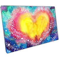 Regenbogen Herz Abstrakte Aquarell Leinwand Wand Kunst Für Home Office Decor von CLKPrintArt